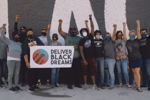 A group of demonstrators supporting black dreams